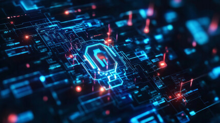 Fototapeta premium Cybersecurity measures protecting digital infrastructure in industry