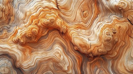 Intricate Swirls and Knots in a Weathered Tree Trunk