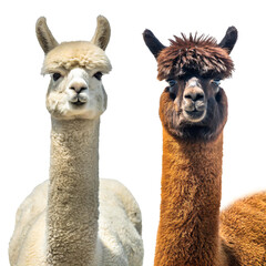 Obraz premium Alpakas isoliert auf weißen Hintergrund, Freisteller ,Transparent 