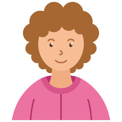 girl with curly hair vector illustration