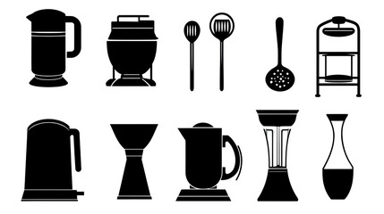 Vector silhouette symbols of blender blades.