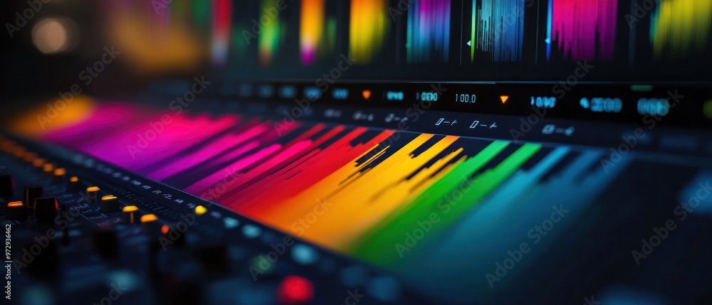 Fototapete digital gradient color latest modern editing software technology and rgb palette background wallpape