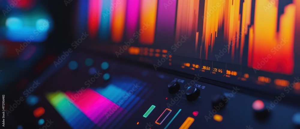 Fototapete digital gradient color latest modern editing software technology and rgb palette background wallpape