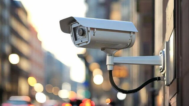 Road traffic control IP CCTV surveillance camera for recording on the road for safety and traffic violations. Security, private territory, property control. Modern technology concept