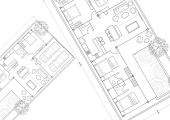 Floor plan designed building on the drawing.