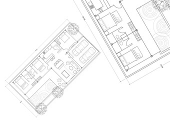 Floor plan designed building on the drawing.