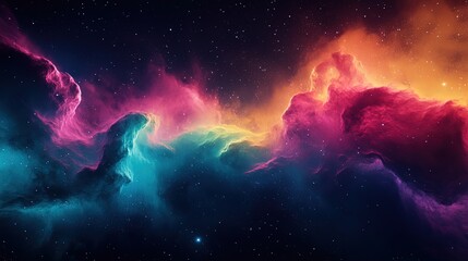 Obraz premium Vibrant glowing aurora borealis in colorful night sky for cosmic design.