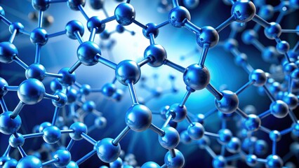 Blue  of a complex molecule structure, molecule, structure, chemistry, science, research, technology, abstract