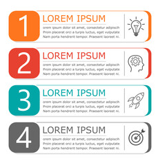 Business infographic Vector with 4 steps.Used for presentation,information,education,connection,marketing, project,strategy,technology,learn,brainstorm,creative,growth,abstract,stairs,idea,text,work.