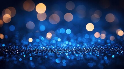 Abstract Blue bokeh defocus glitter blur background