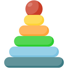 Pyramid Baby Toy. Vector Illustration