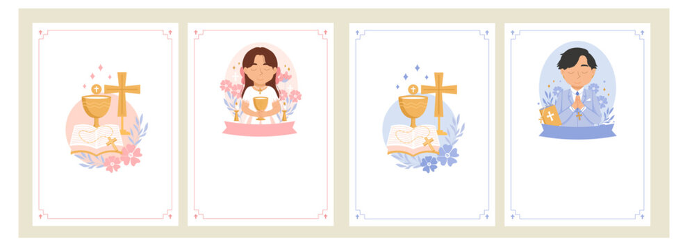 Invitaci&oacute;n Primera Comuni&oacute;n para ni&ntilde;o y ni&ntilde;a