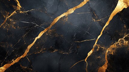 black marble texture with glossy gold streaks, a high end surface material for elegant and modern interior designs