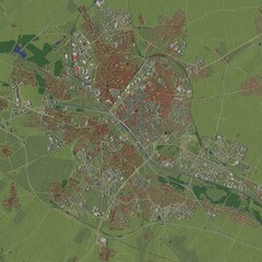 3D illustration of city and urban in Reims France