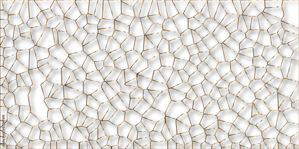 Poster abstract golden hexagon graphic ornament. arabian stylish seamless pattern on white background. crea