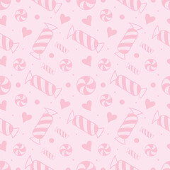 A pattern with sweets and ledinets, Christmas and New Year drawings in the doodle style.