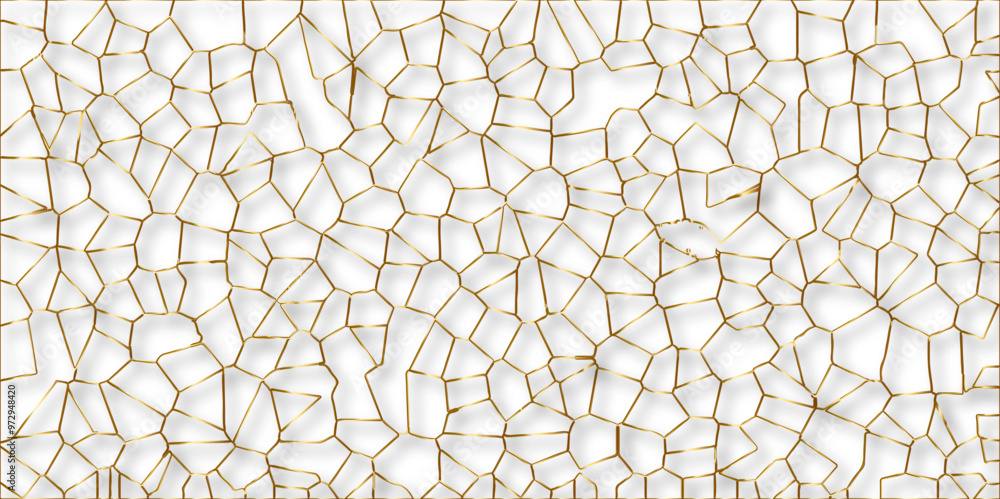 Poster abstract golden hexagon graphic ornament. arabian stylish seamless pattern on white background. crea