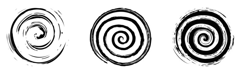 circle spiral brush stroke ink