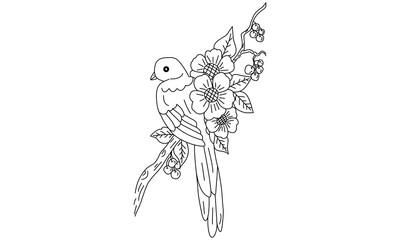 The bird is sitting on a tree branch