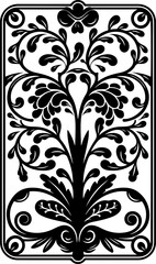 Obraz premium Elegant Black and White Floral Decorative Design