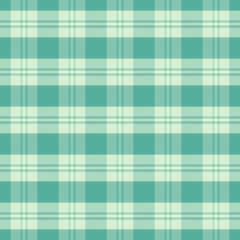 Plaid with twill weave repeat pattern.Gingham seamless pattern in green.Checkered tartan Geometric graphic vector illustration background design for fabric and print.