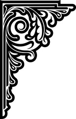 Elegant Ornate Corner Design in Black and White