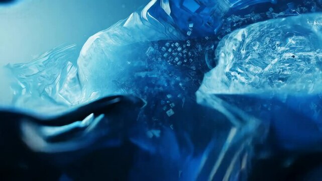 3d figure of a man swimming underwater with motion effect