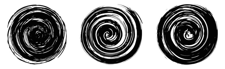 circle spiral brush stroke ink