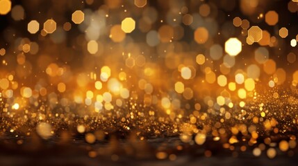 Sparkling Golden Bokeh Background
