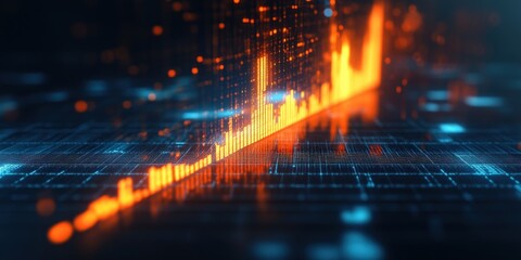 Dynamic Stock Market Graph Showing Rapid Investment Growth