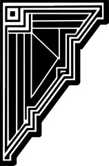 Geometric Art Deco Design in Black and White