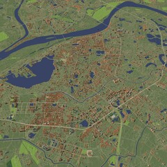 3D illustration of city and urban in Hanoi Vietnam