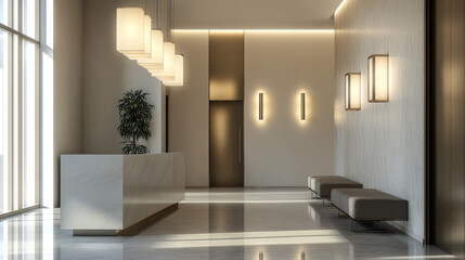 A fancy, modern light fixture that hangs on the wall.