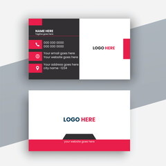 Modern business card template red black colors. Flat design vector abstract creative - Vector