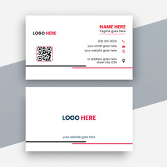 Modern business card template red black colors. Flat design vector abstract creative - Vector