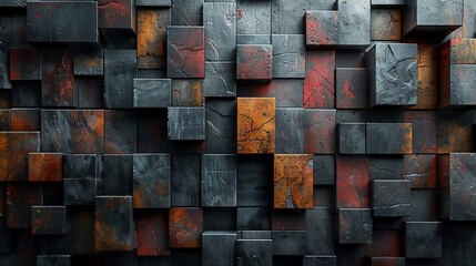 Anthracite Dimensions: Illuminated Rectangles in Abstract Wall Design