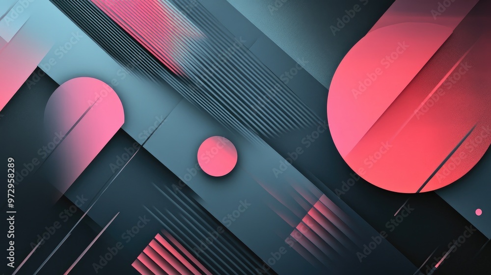 Poster a modern abstract background with geometric shapes and gradients blending seamlessly, providing a cl