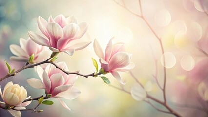 Delicate botanical background featuring abstract magnolia flower, magnolia, flower, abstract, delicate, botanical, background, floral