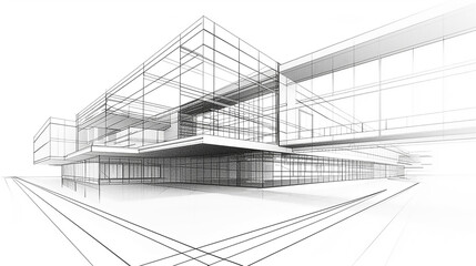 Fototapeta premium wireframe cityscape cityscape illustration background modern, design perspective, sketch landscape urban wireframe cityscape cityscape hyper