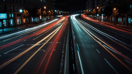 night traffic on the highway