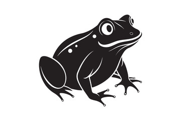 Frog silhouette vector illustration, Frog silhouette vector, Frog silhouette 
