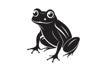 Frog silhouette vector illustration, Frog silhouette vector, Frog silhouette 