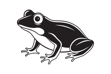 Frog silhouette vector illustration, Frog silhouette vector, Frog silhouette 