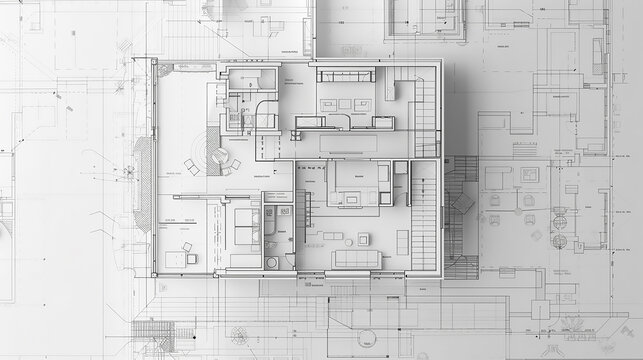 The drawings are on the table. building project