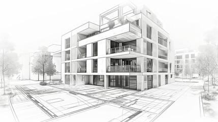 Fototapeta premium A single-story home with numerous windows and a simple design 
