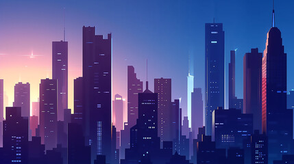 Fototapeta premium skyscrapers reflecting perfectly on the calm water below.