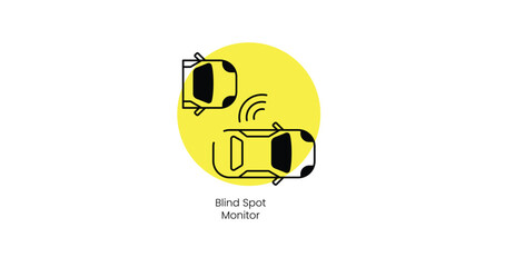 Blind Spot Monitor for Vehicle Safety Vector Icon