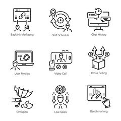 Handy Set of Client Service Line Icons 

