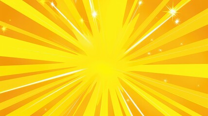 Obraz premium A vibrant yellow burst of light with radiating lines and sparkles, perfect for backgrounds or graphic design elements.