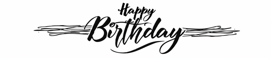 Obraz premium Celebratory Handwritten Birthday Greeting With Elegant Calligraphy Style Design
